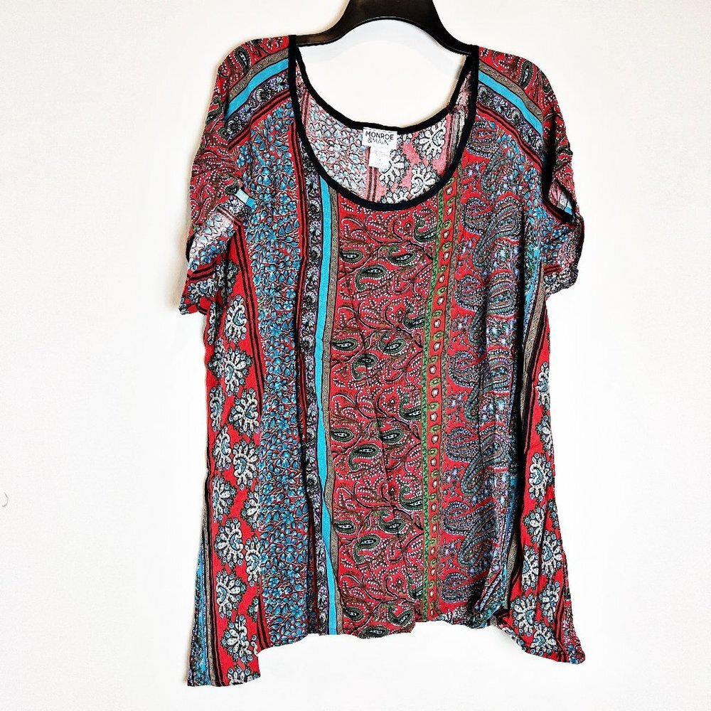 2/$30 Monroe & Main Paisley Top 1X